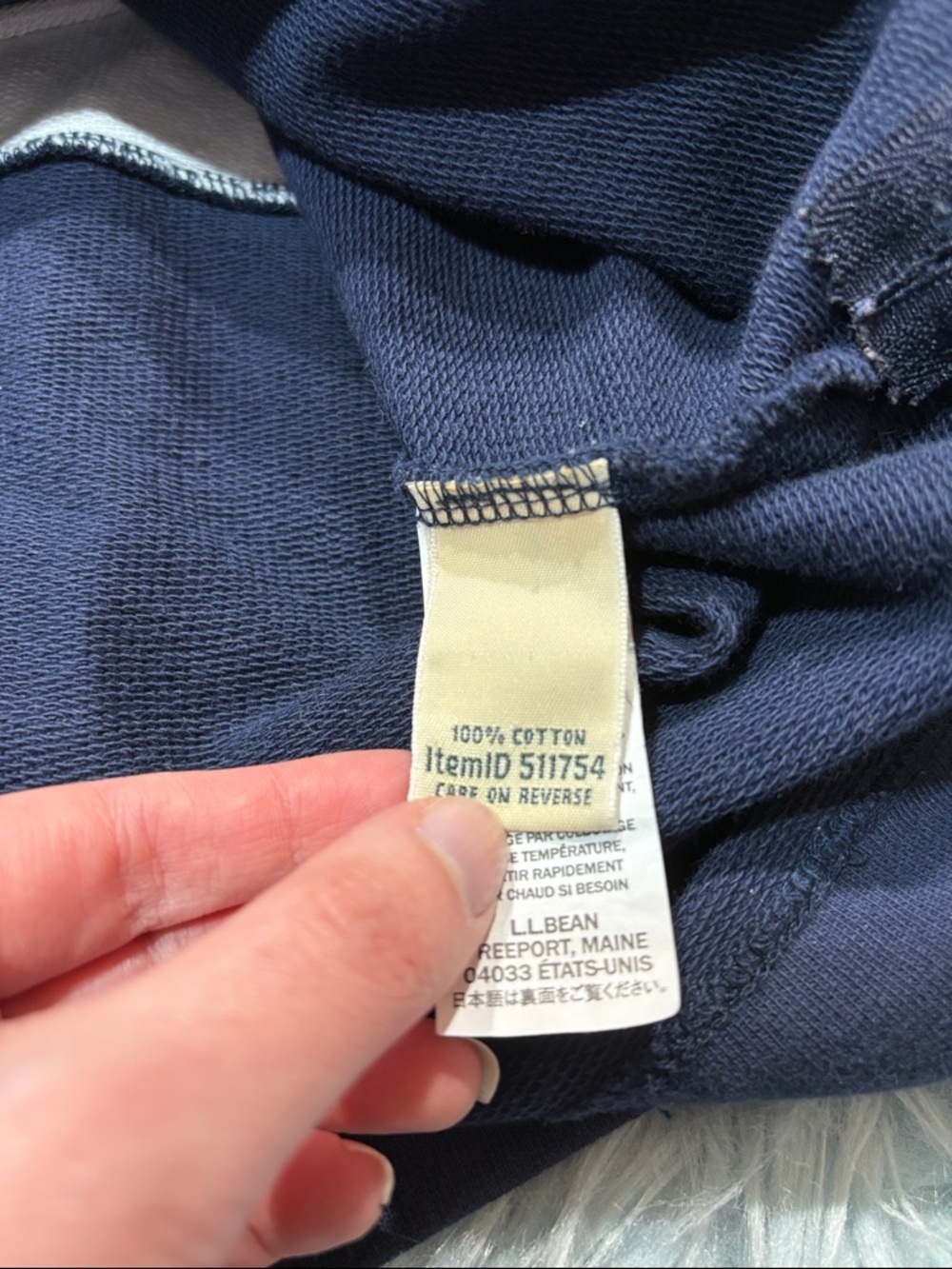 L.L. Bean Rugby Striped Navy Mockneck Side Zipper Tunic Lightweight Sweatshirt - Picture 9 of 10
